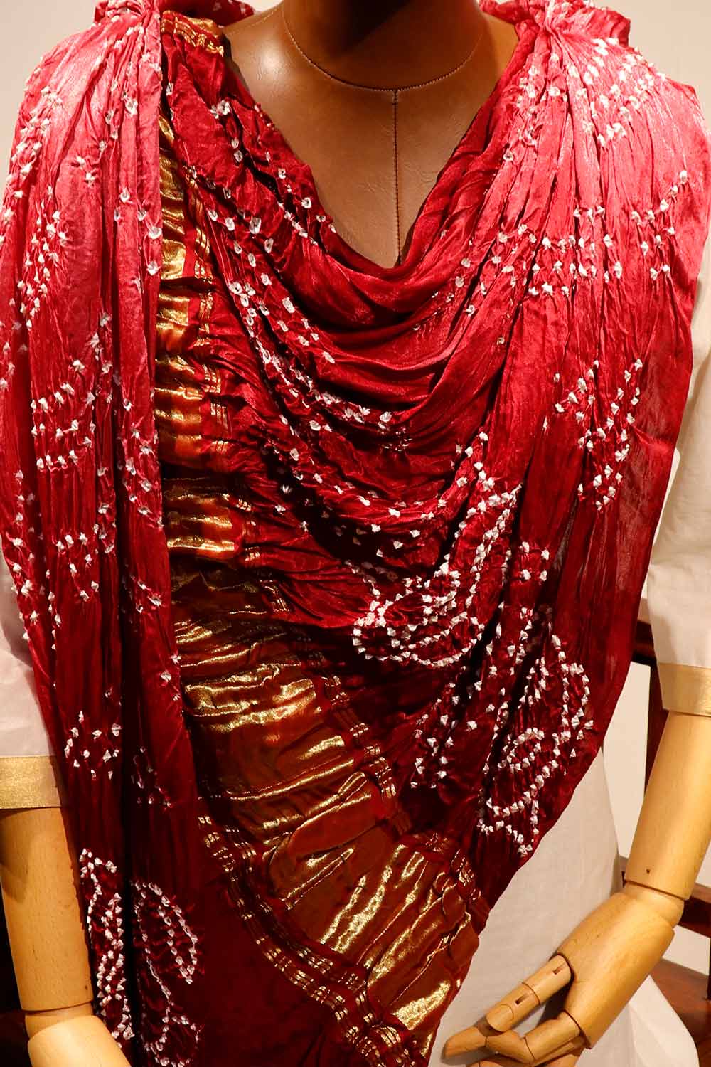Modal Silk Shaded Bandhani Maroon Dupatta