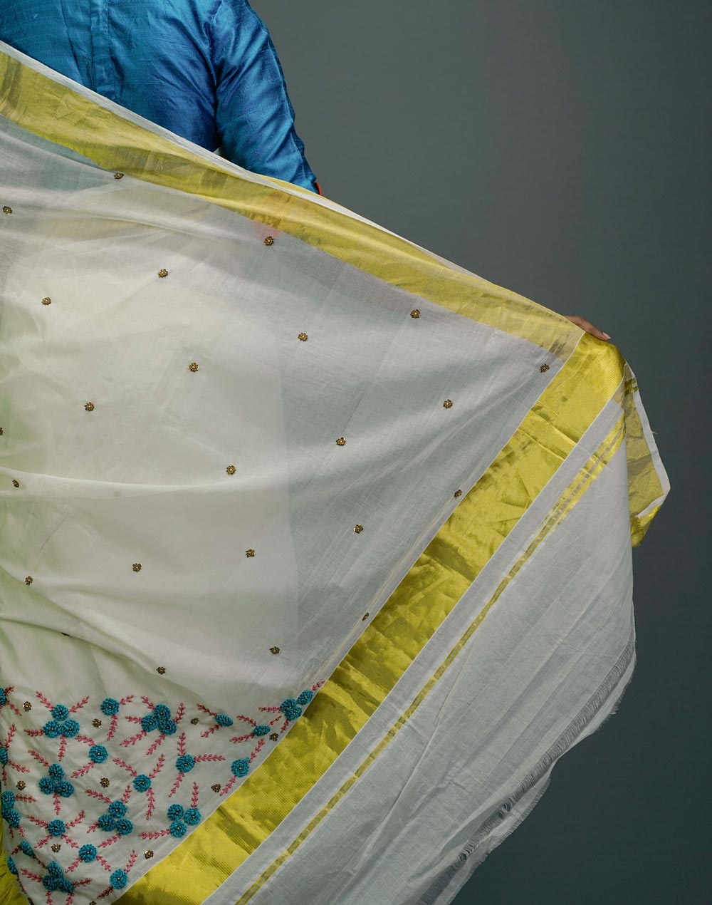 Set Saree With Hand Embroidery