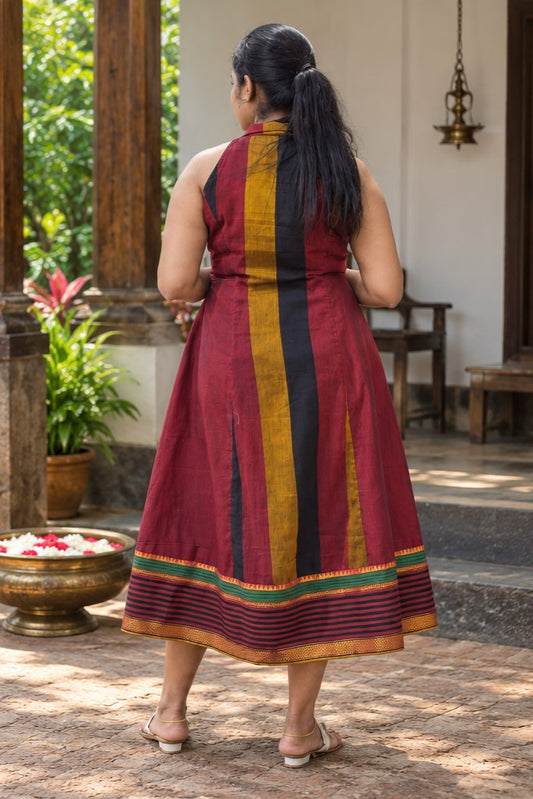 Halter Neck Panel Dress