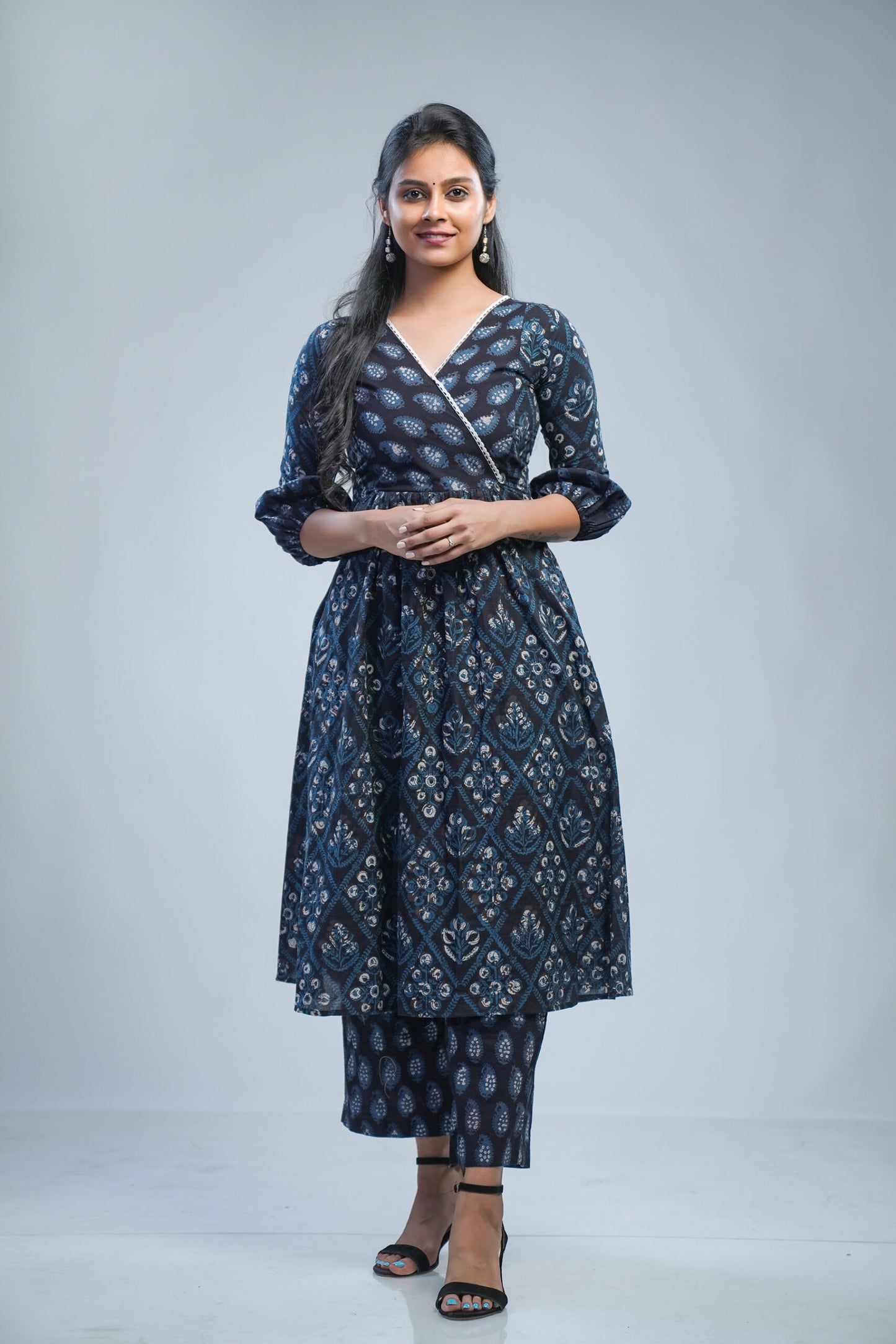 Block Printed Blue Co-ordset