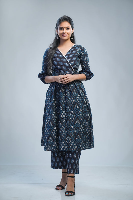 Block Printed Blue Co-ordset