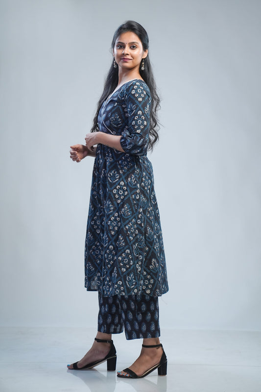 Block Printed Blue Co-ordset