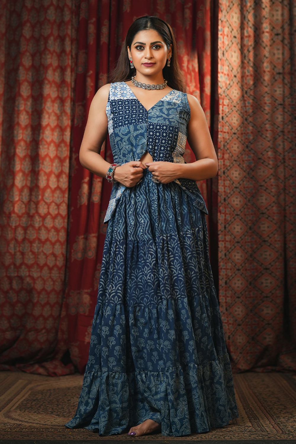 Indigo Top & Skirt