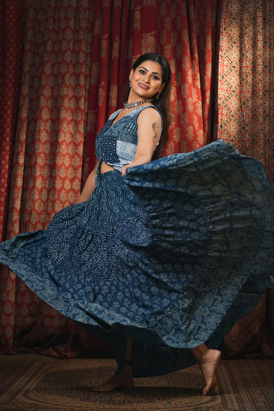 Indigo Top & Skirt