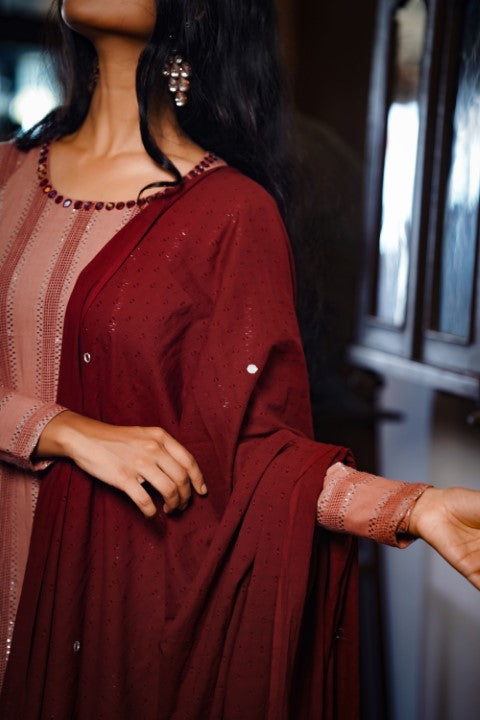 Onion Peel Pink A Line Kurthi
