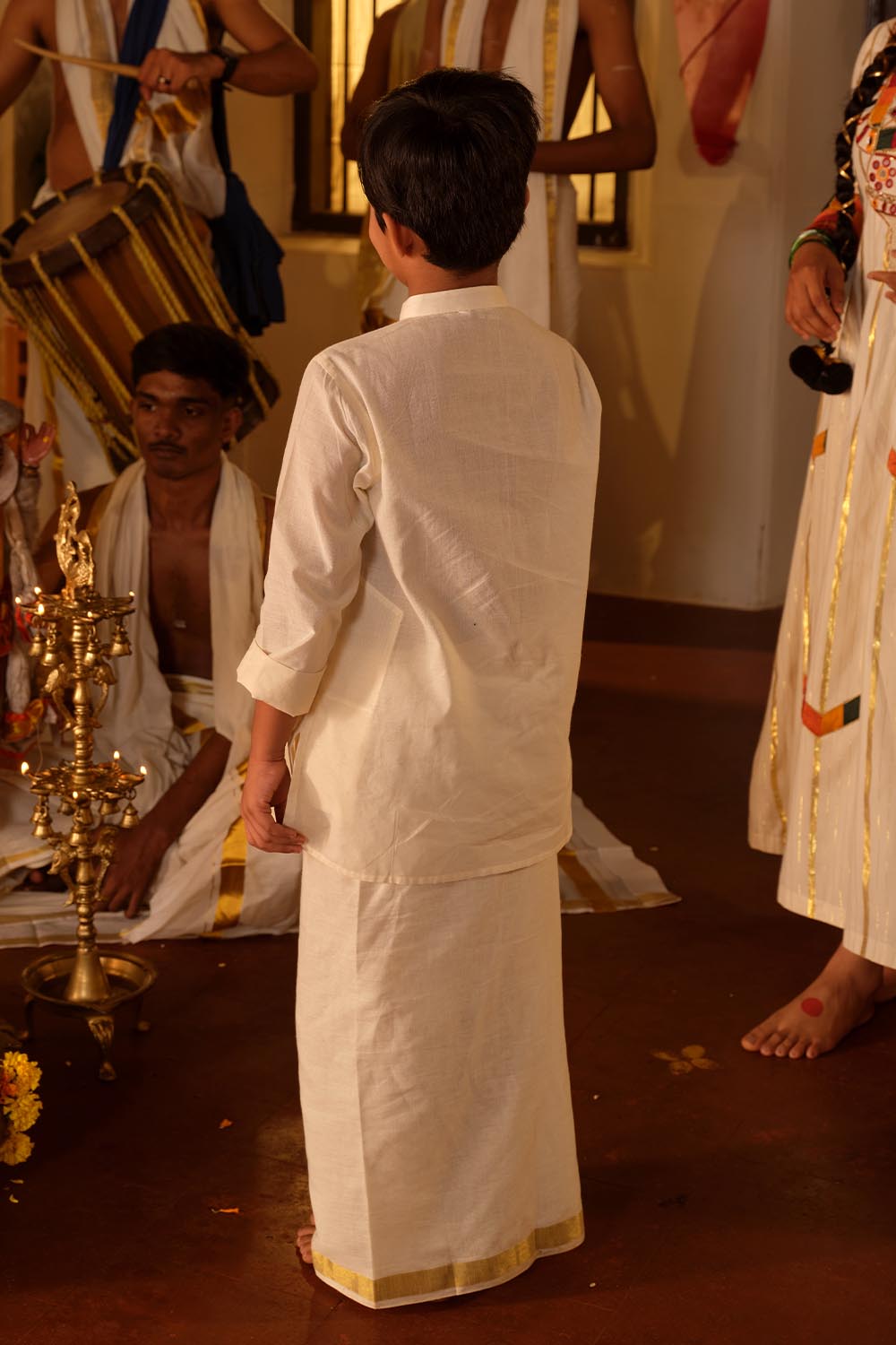 Offwhite Full Sleeve Kurta with Kathakali Handpainted
