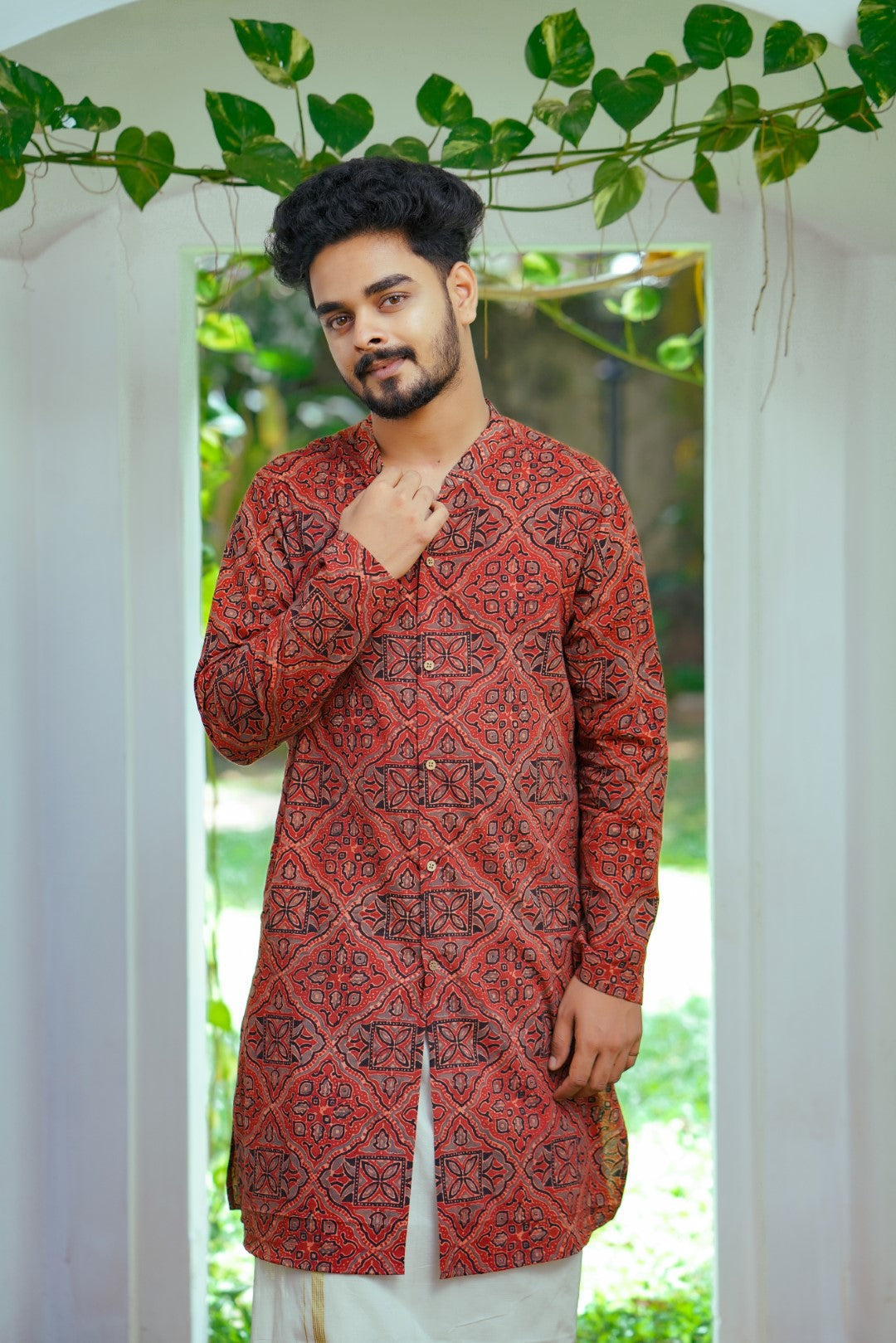 Red Long Full Sleeve Kurtha