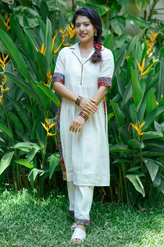 Off white Zari Kurthi with Patch
