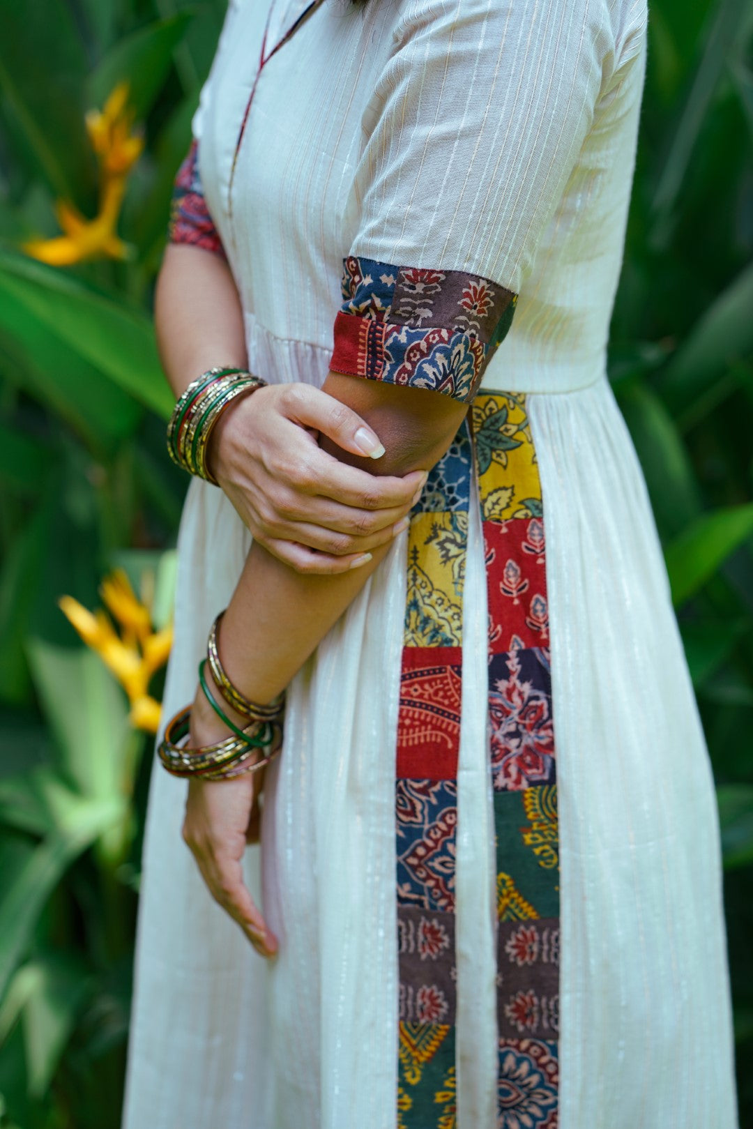 Off white Zari Kurthi with Patch