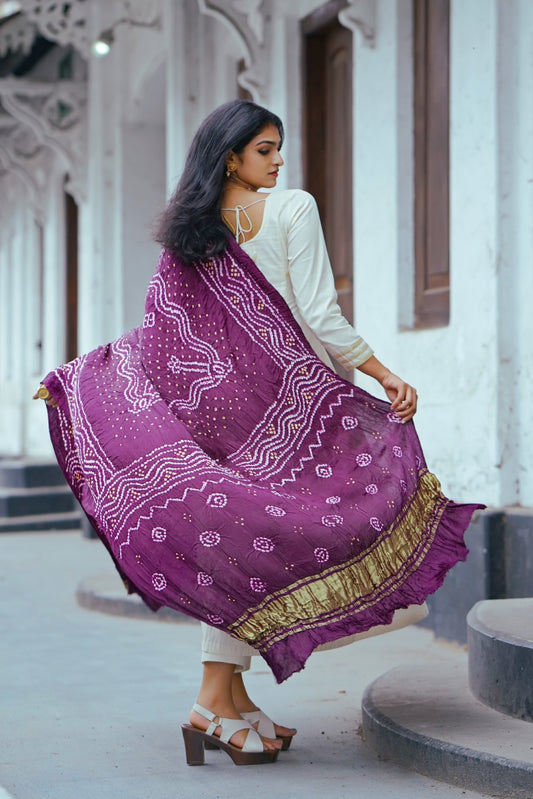 Modal Silk Shaded Bandhini Dupatta