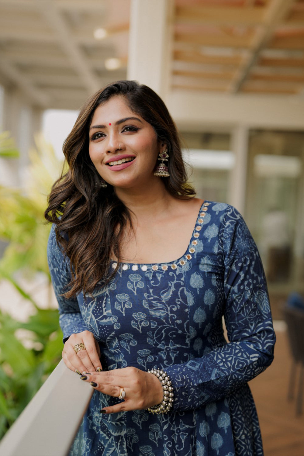 Indigo Patch Panel Anarkali