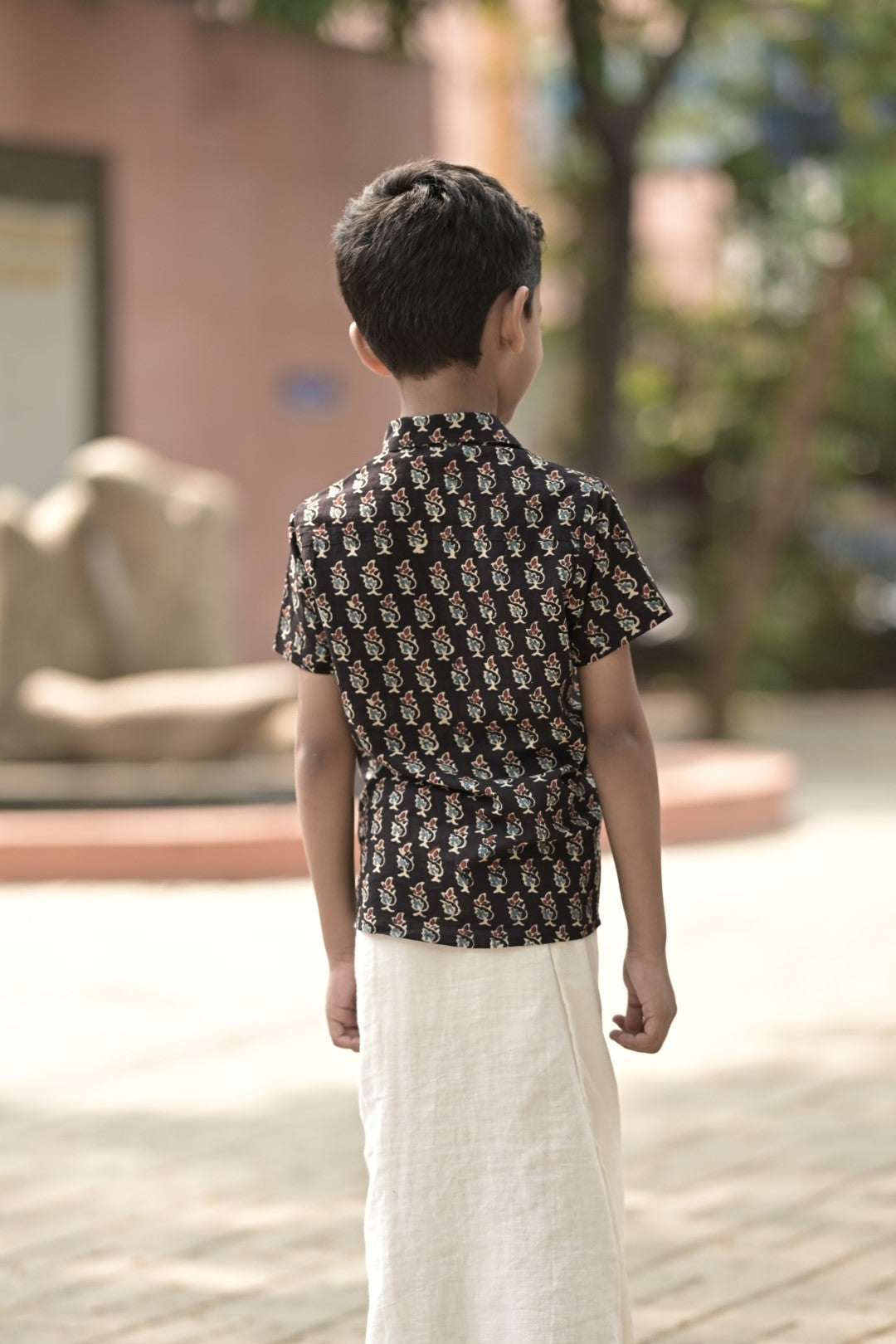 Black Base Red & Blue Print Shirt