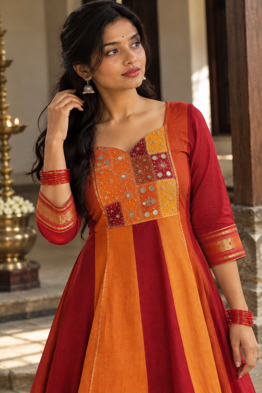 Anarkali with yoke Embroidery