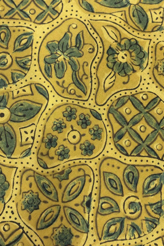 Yellow Base Multi Floral Print Fabric