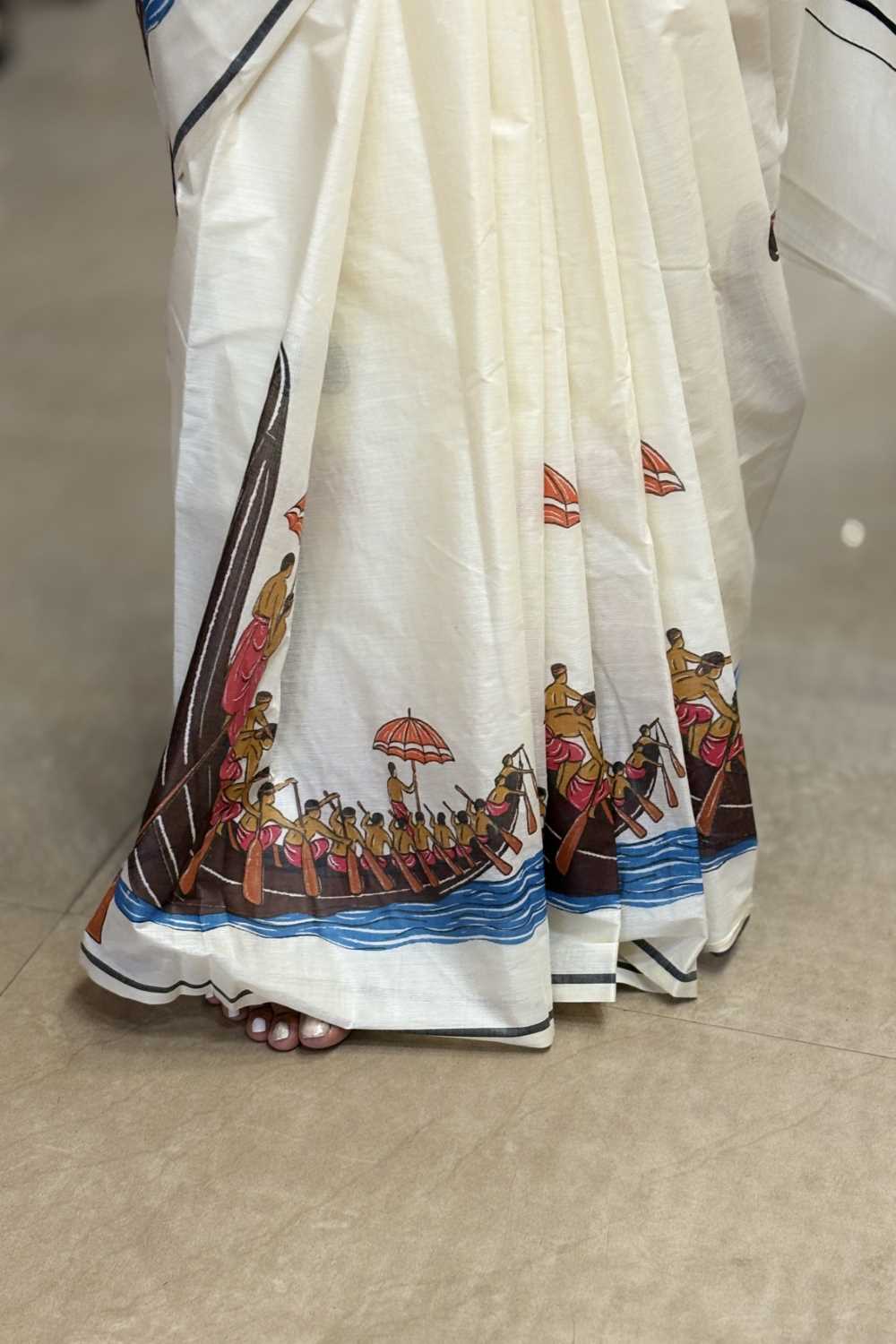 Kerala Saree with Vallamkalli Print