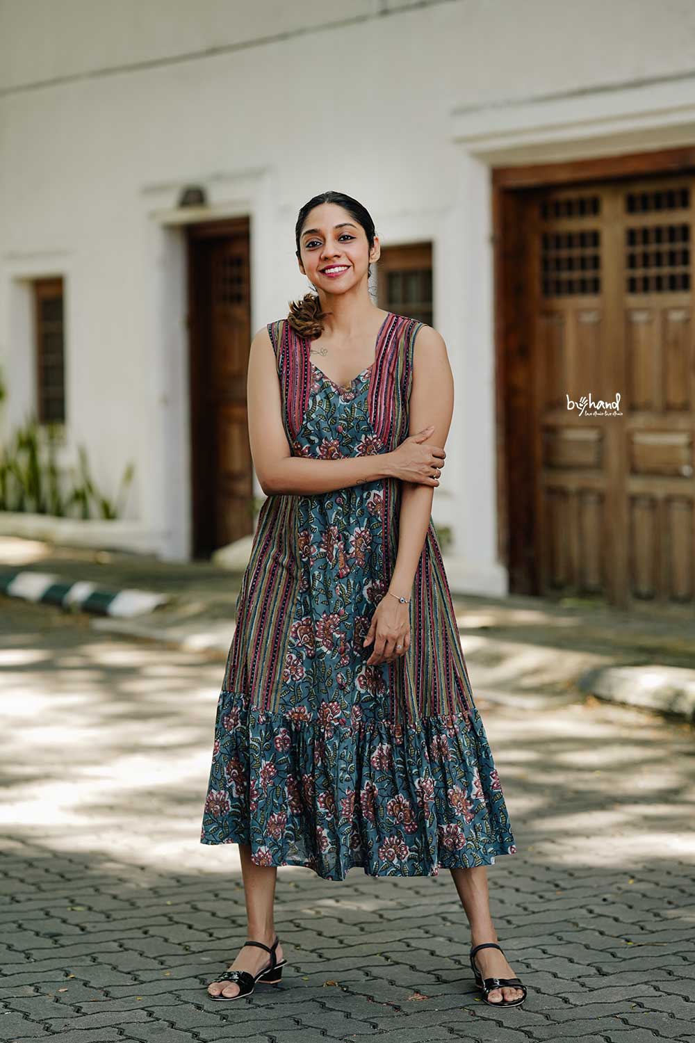 Teal Bae Jahota Printed 3 Panel Dress