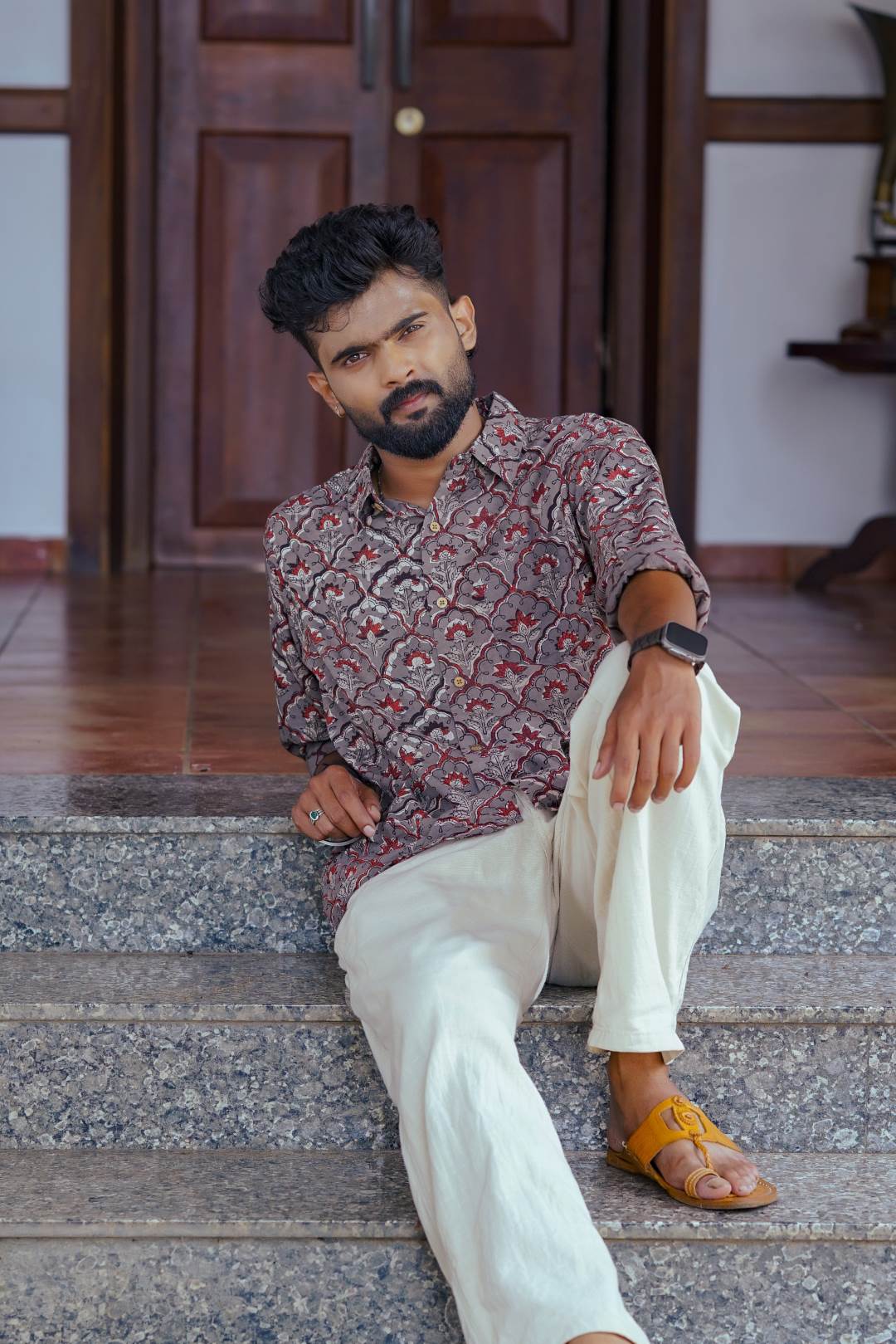 Grey Tree Print Shirt