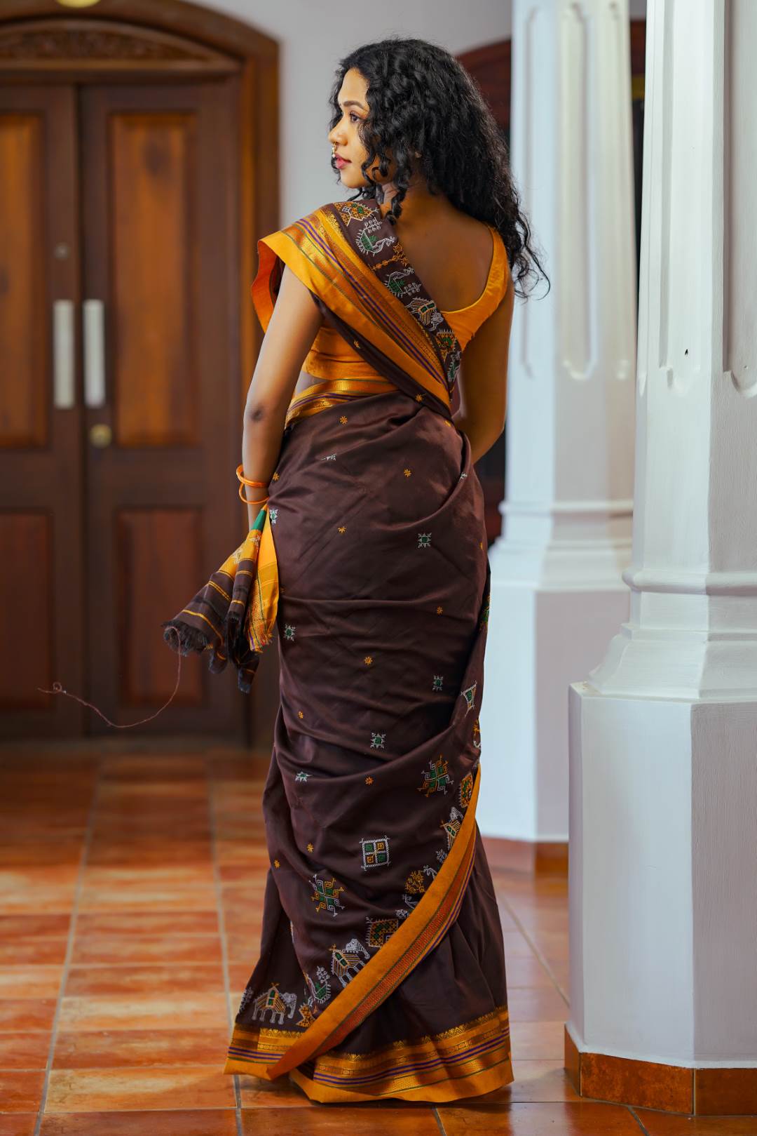 Brown Narayanpettu Saree