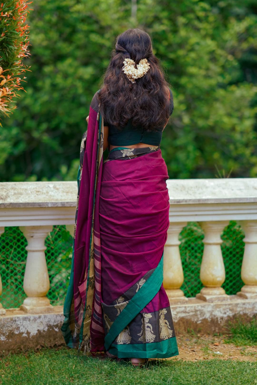 Dual Shade Purple & Maroon Narayanpet Saree