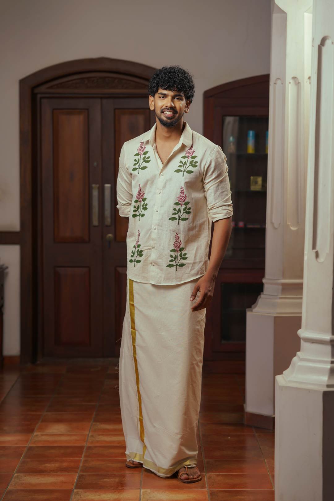 Offwhite Full Sleeve with Tulsi Hand Block Print