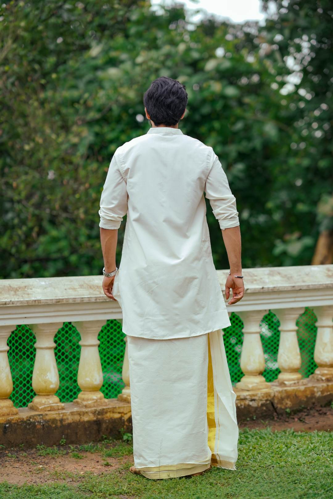 Offwhite Long Kurtha with Handblock Print