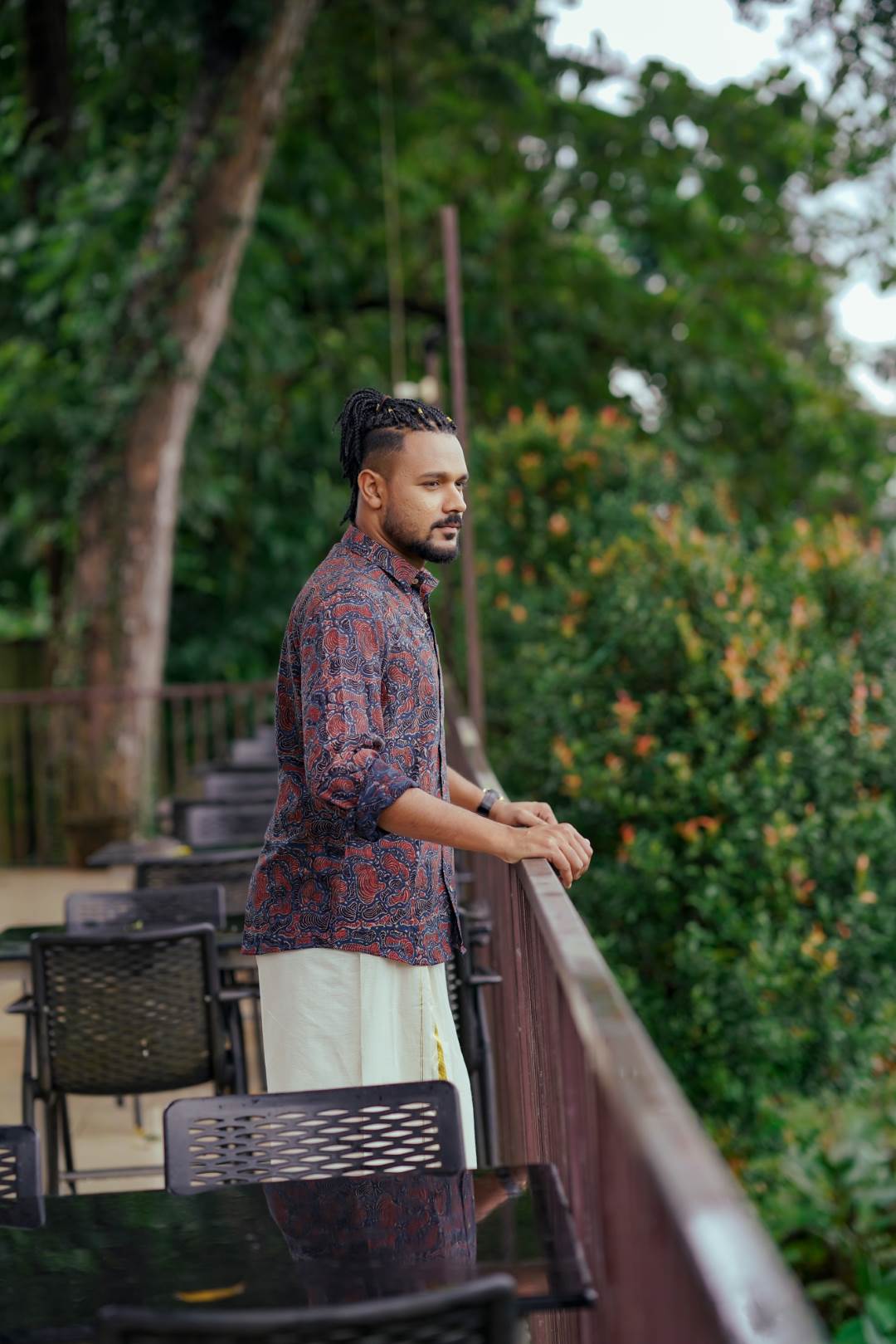 Blue & Red Ajrakh Print Shirt