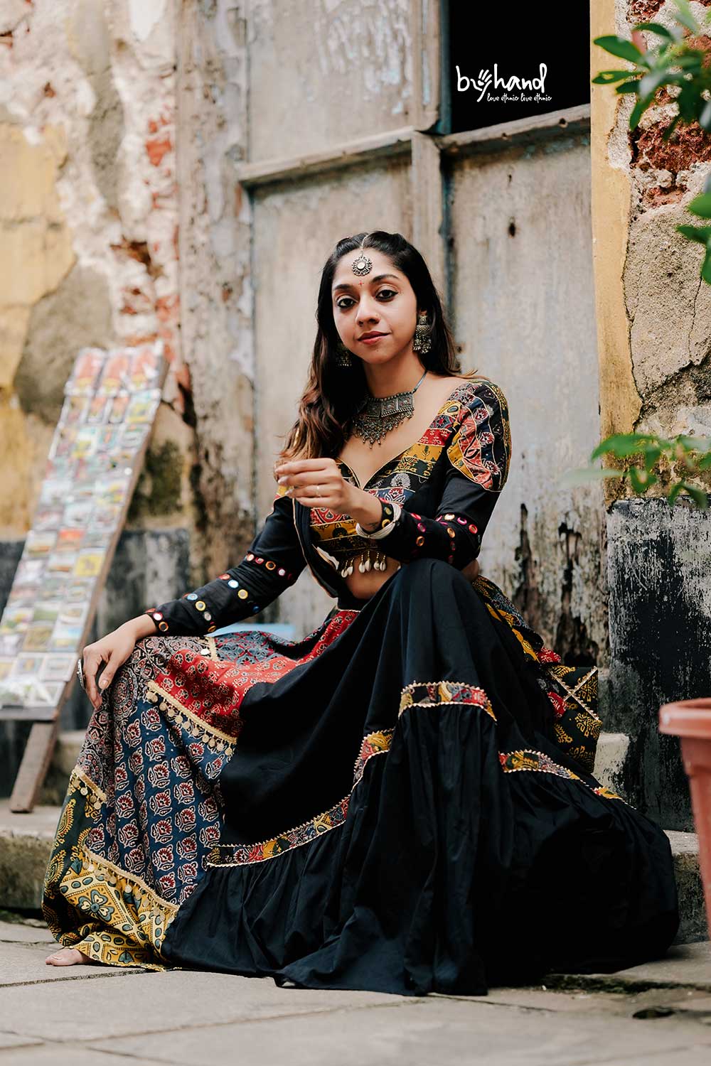 Ajrakh Patch Work Chaniya Choli (Lehenga)