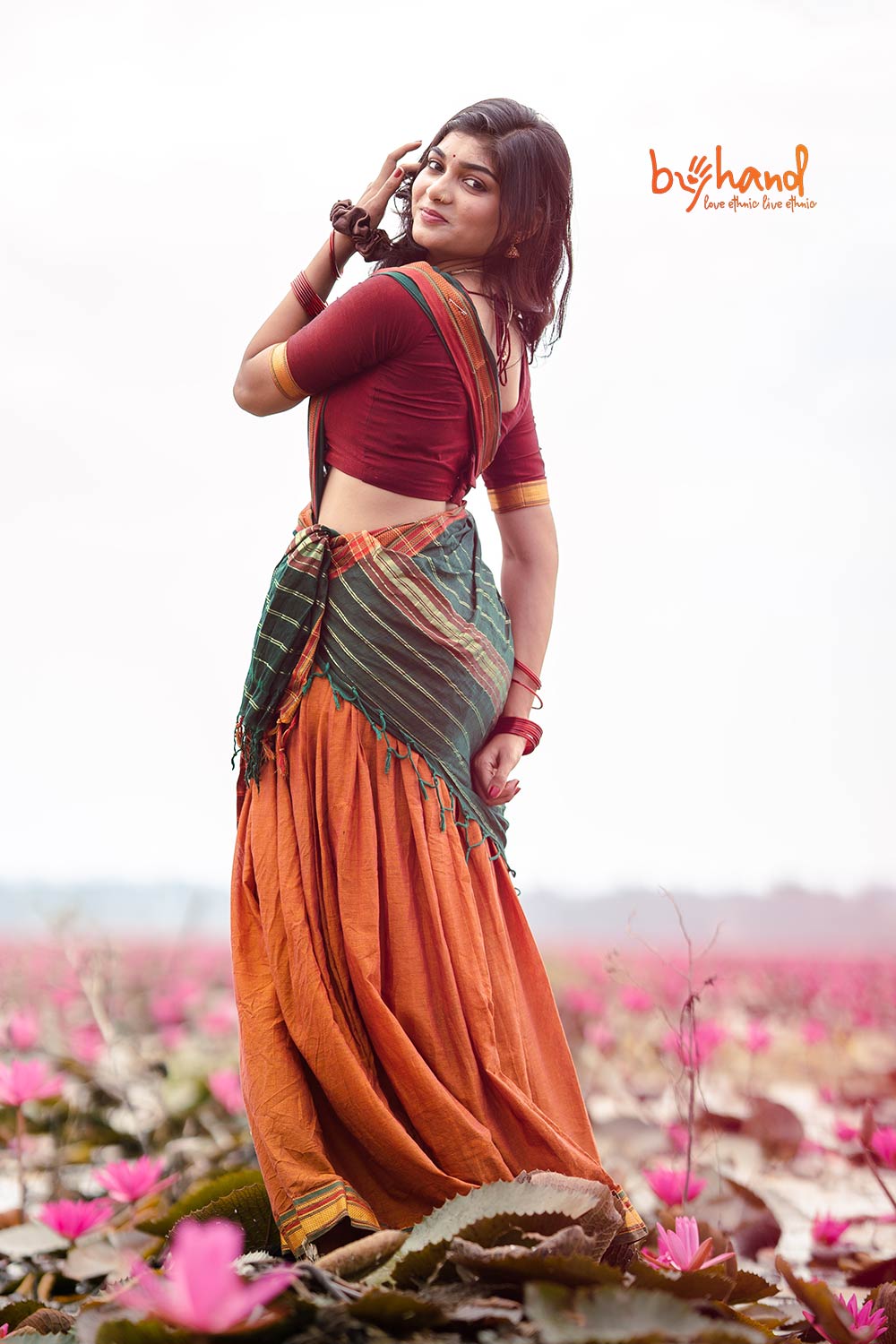 Narayananpethu Yellow 3 pcs Dhavani Set
