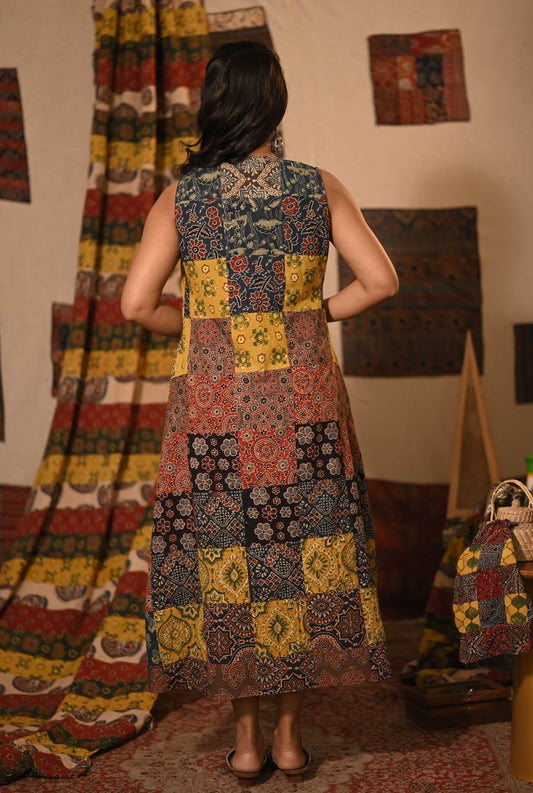 Ajrakh Square Patch Jacket