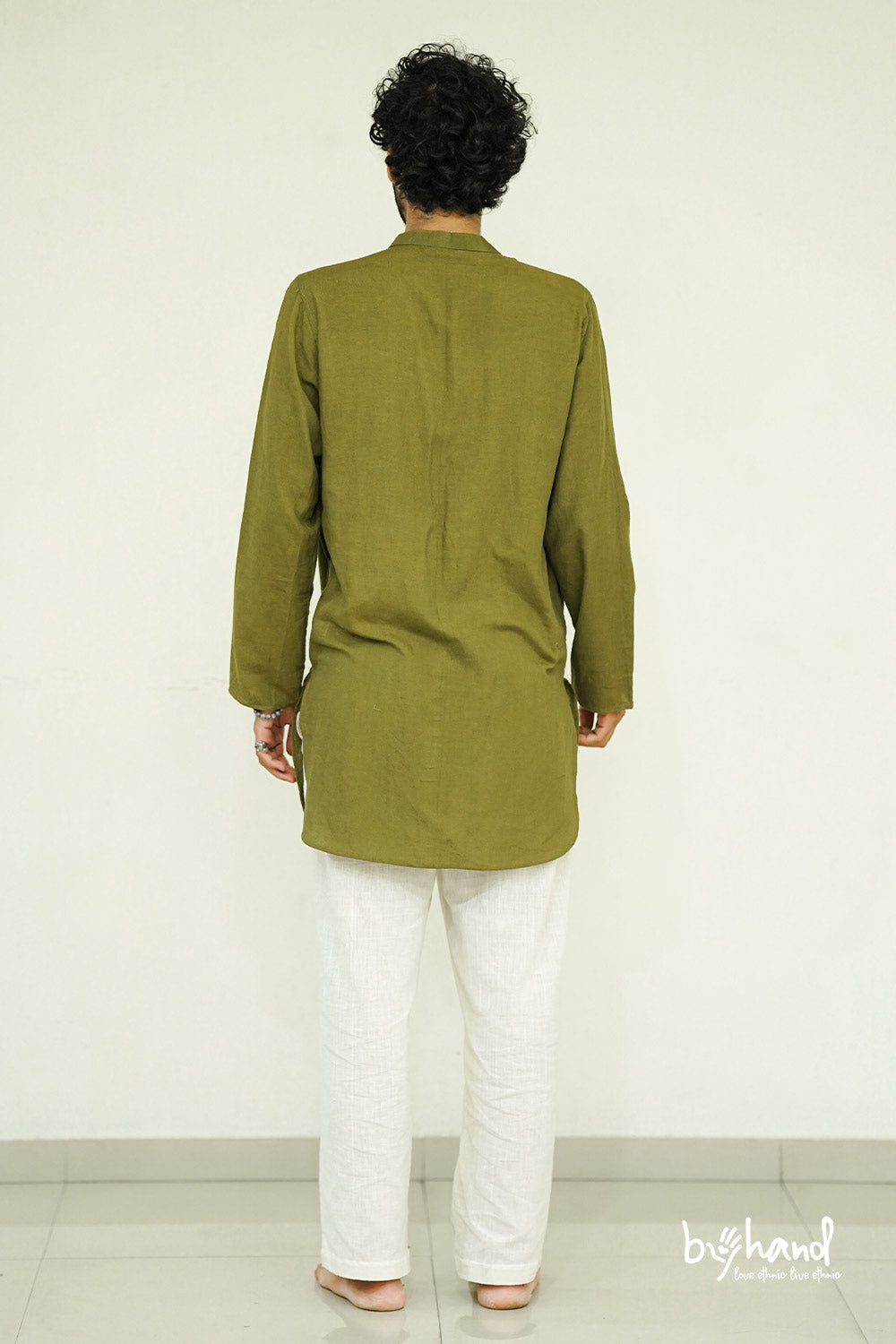 Olive Green Diya Handpainted kurta