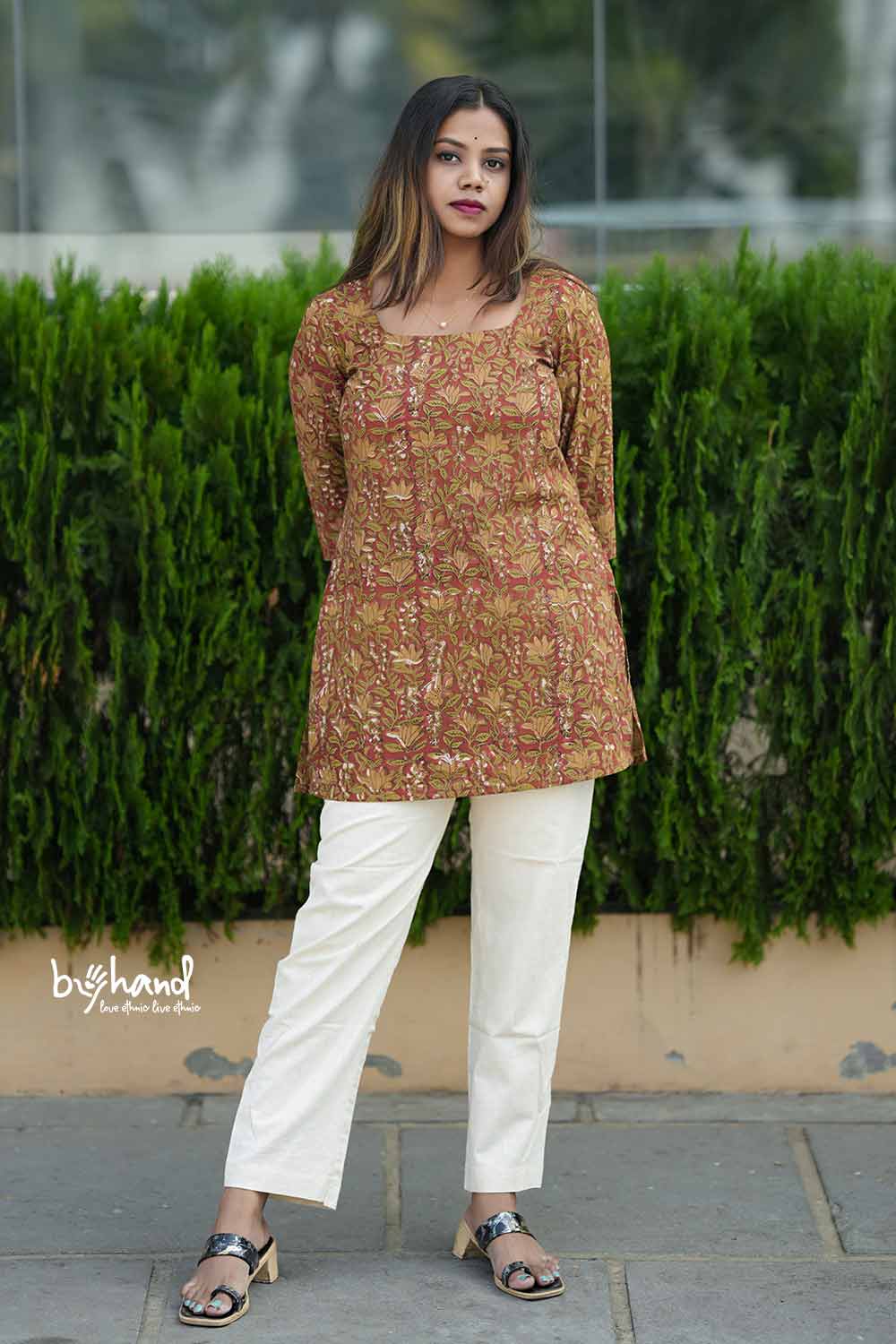 Johota Printed Red Short Kurti