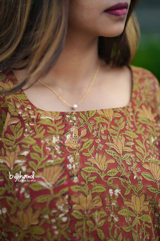 Johota Printed Red Short Kurti