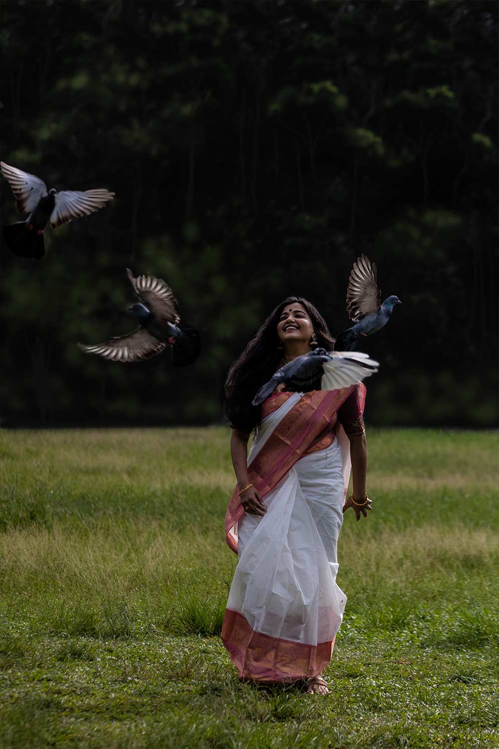 White Narayanpettu Saree