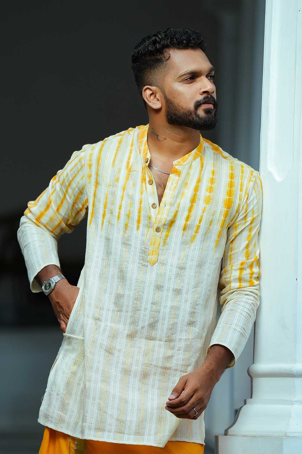 Yellow Dyed Long Kurta