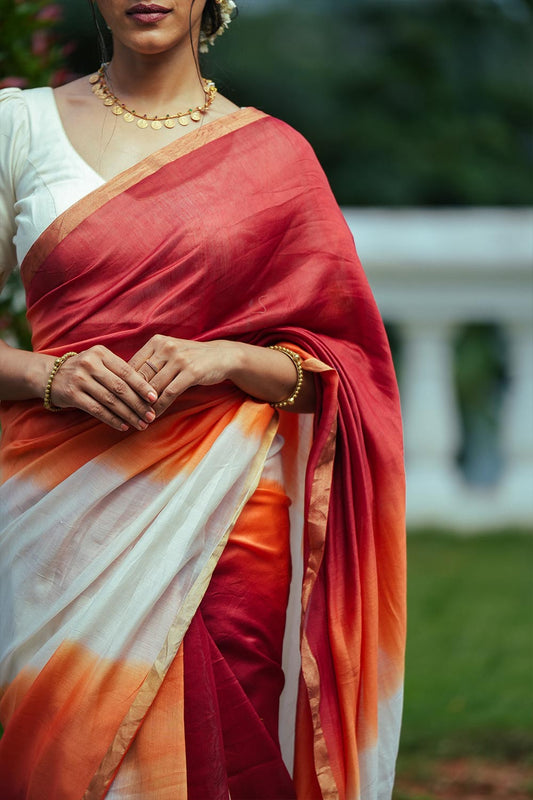 Pure Chanderi Dyed Saree