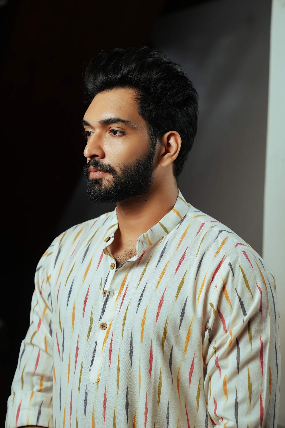offwhite Base Multicolour Long Kurta