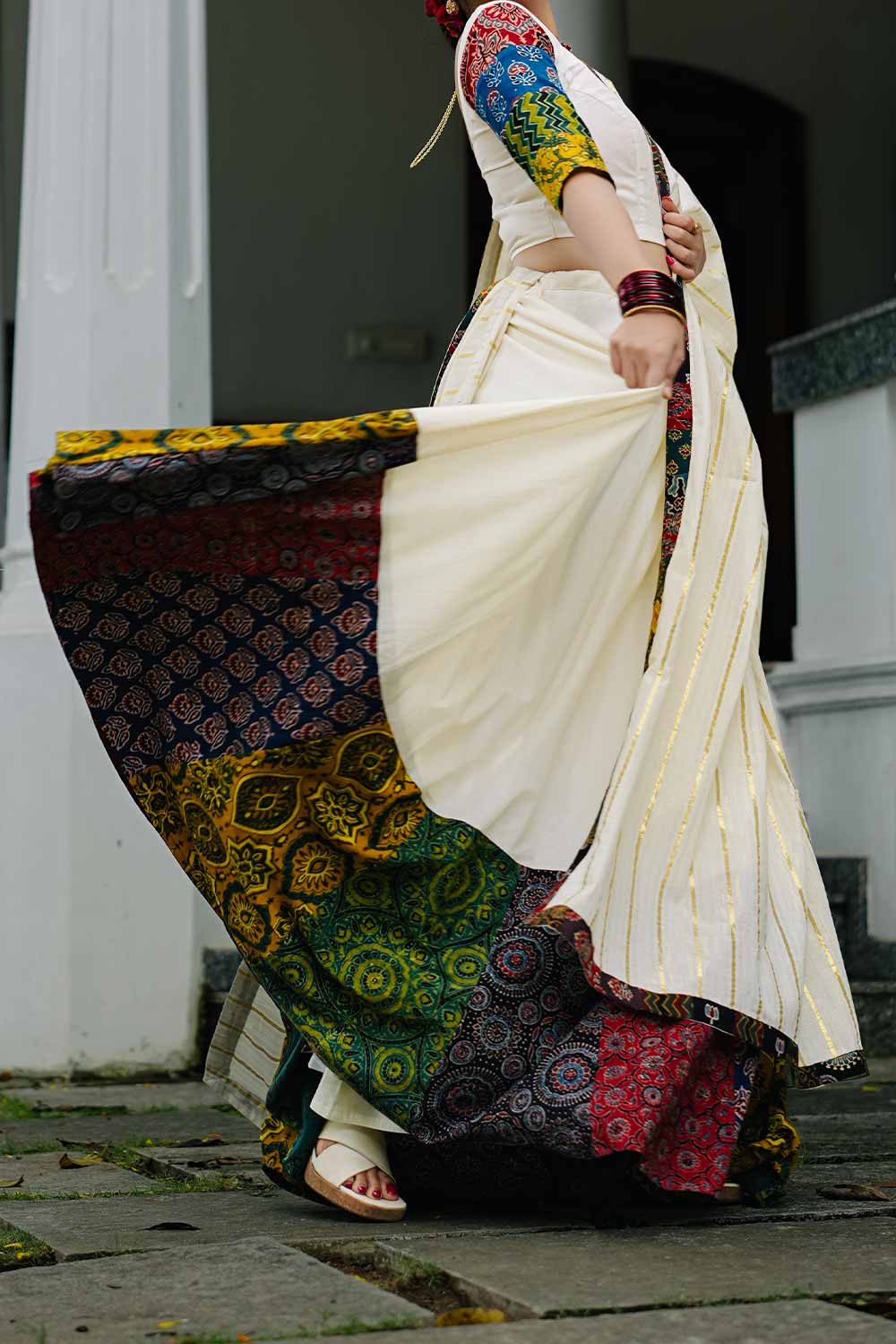 Ajrakh Patch Skirt & Top