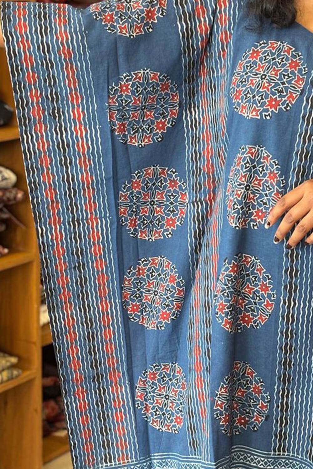 Blue Kaftan with Stripes