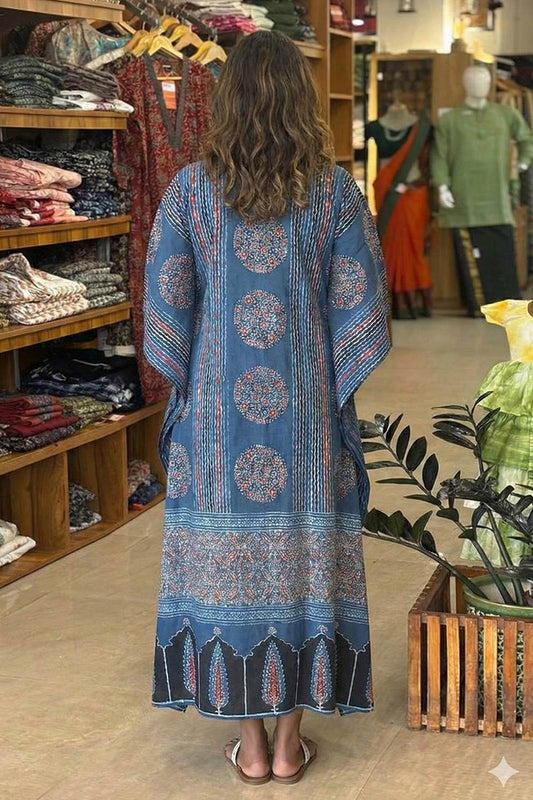 Blue Kaftan with Stripes