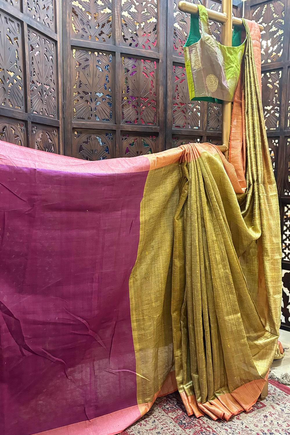 Tussar Organic Dupion Silk Saree