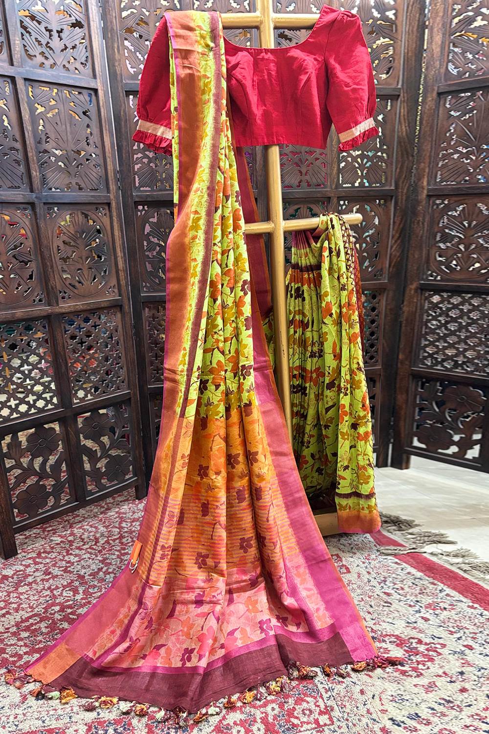 Linen Printed Saree