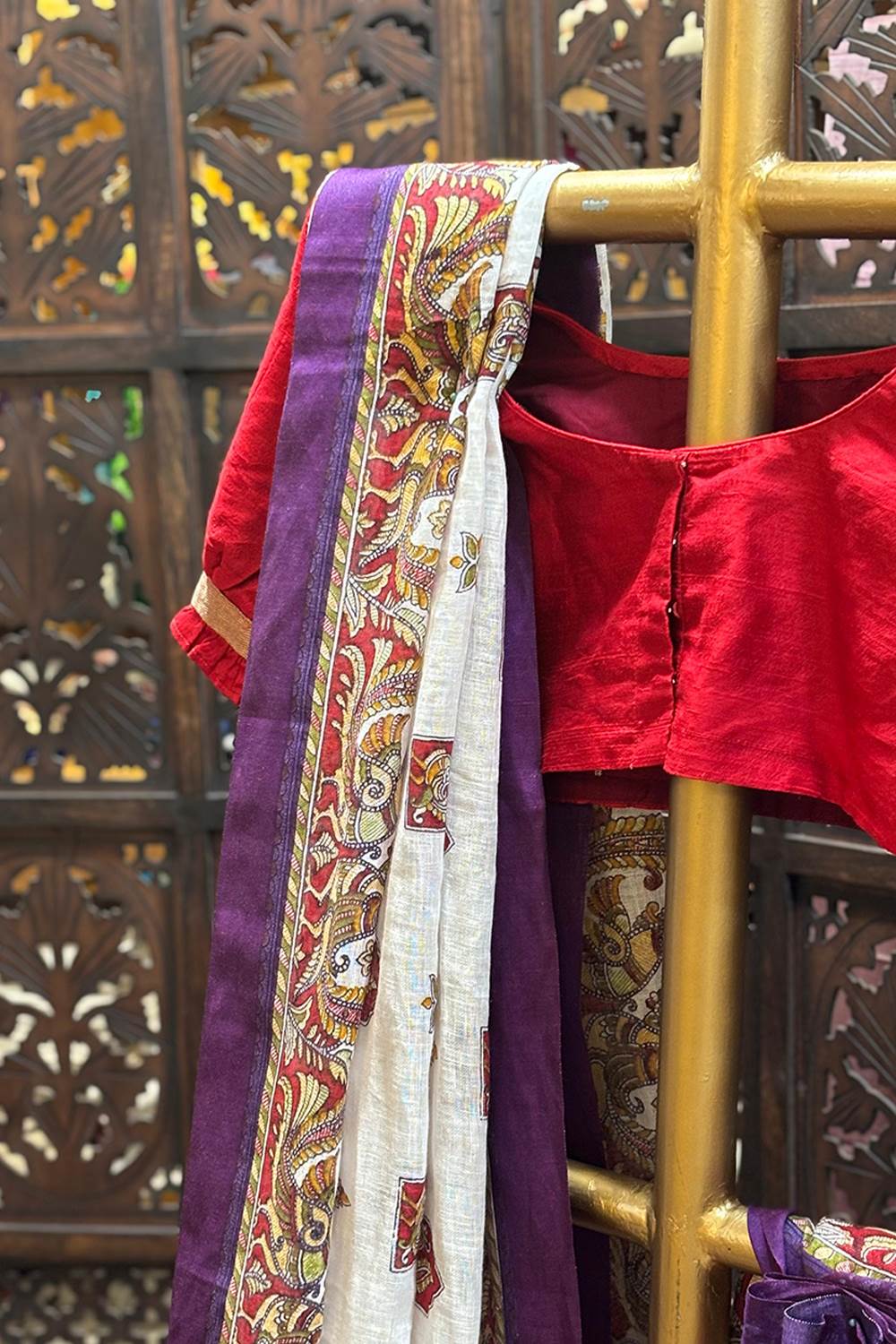 Pink Linen Saree