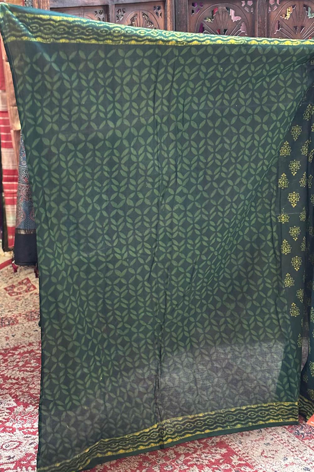 Green Mulcotton Saree