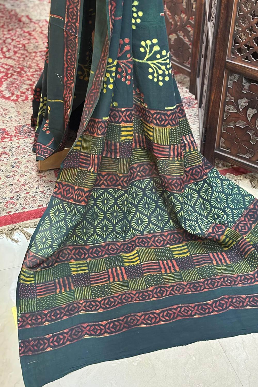 Green Mulcotton Saree
