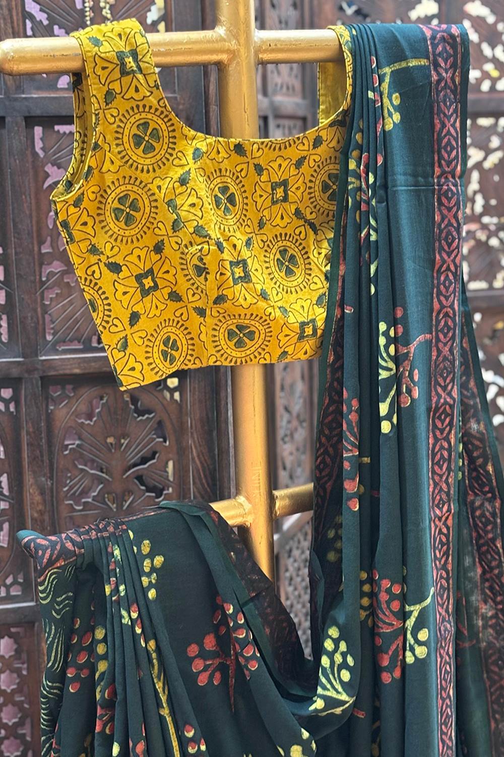 Green Mulcotton Saree