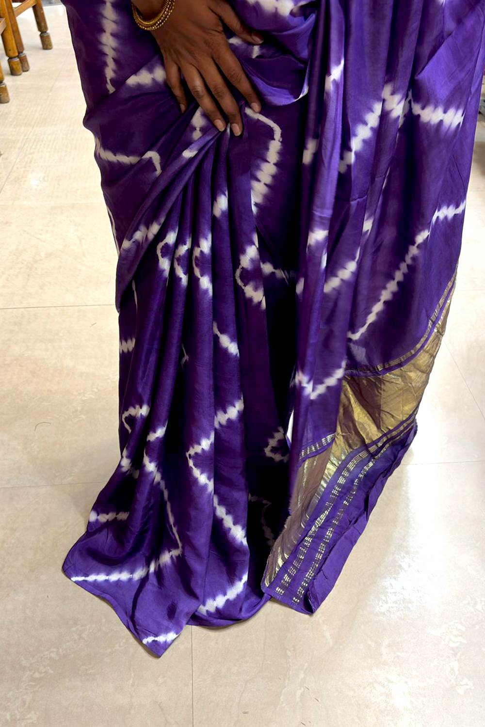 Modal Silk Tie Dye Violet Saree