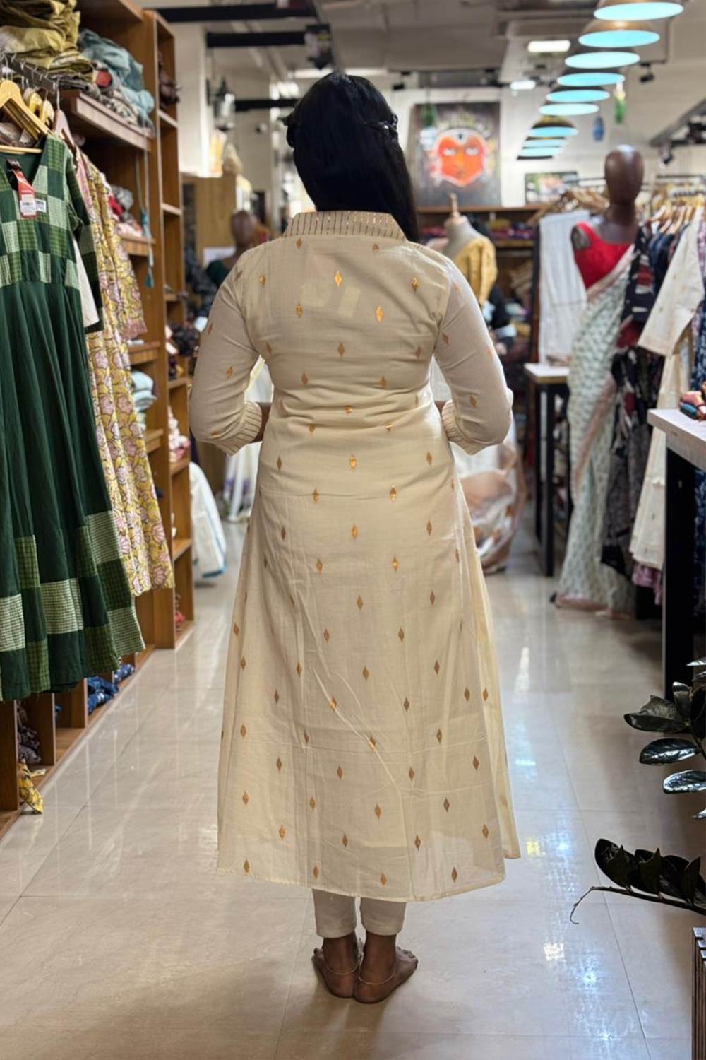 Offwhite Kurthi with Lurex Butas