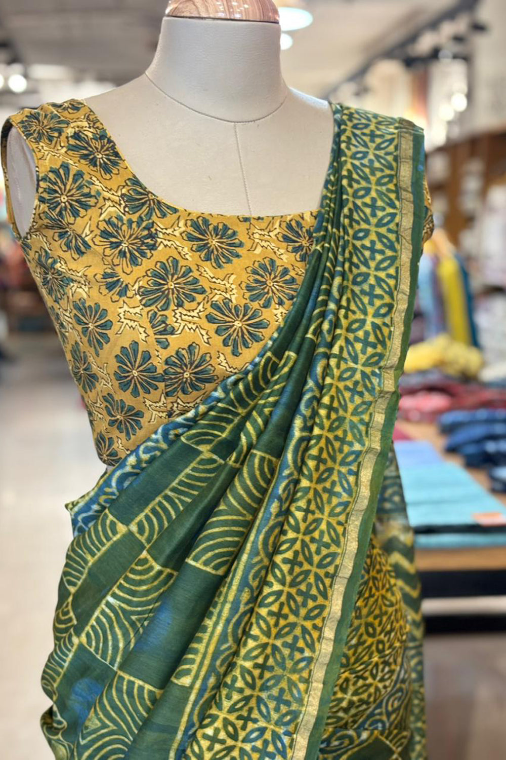 Green Chanderi Saree