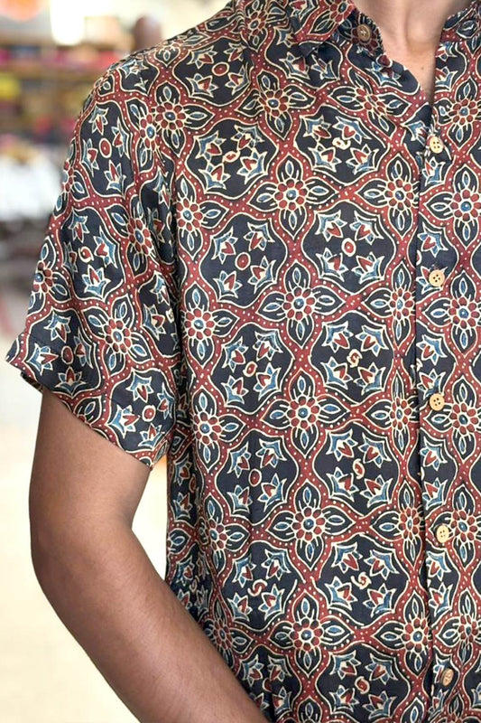 Black Base Modal Silk Shirt