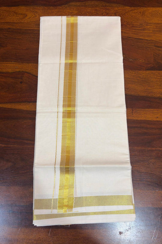 Offwhite Dhothi Thick Golden Border